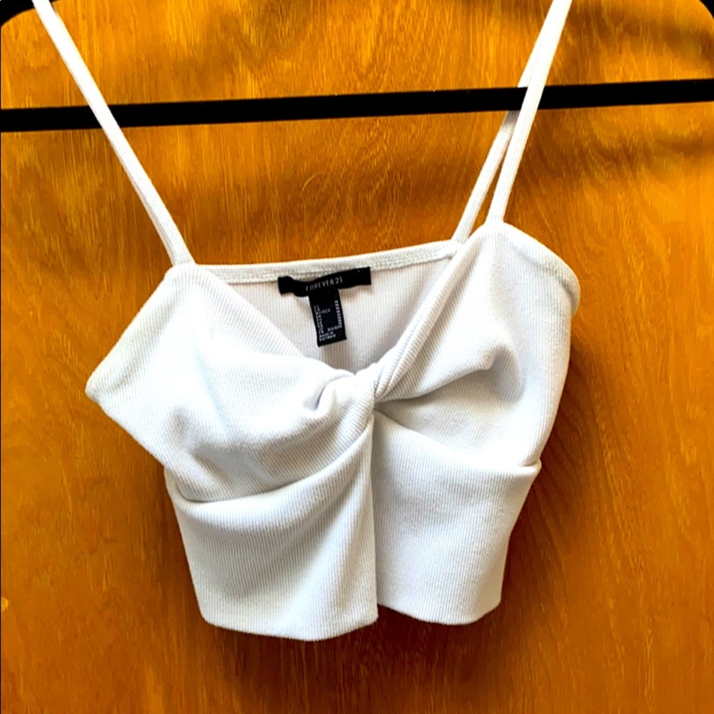 White cropped tank